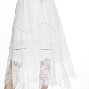 Chic White Lace Midi Skirt